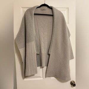 ALL SAINTS Wool Alpaca Blend Blanket Drape Oversized Link Cardigan Gray XS